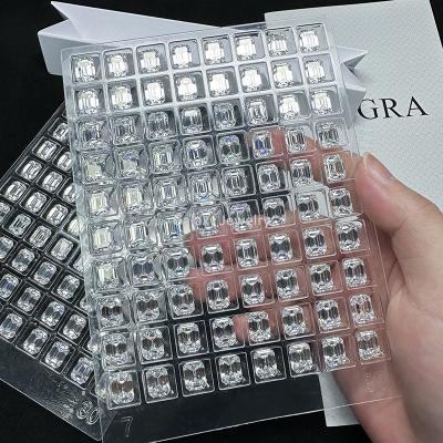 China Color Play or Fire Wholesale Cheap Price White DEF Color Emerald Cut Loose Moissanite Stone Emerald Step Cut Moissanite Diamond for sale