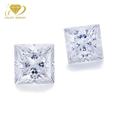 China Color Play or Fire Loose Princess Cut Moissanite Stone Square Shape VVS Moissanite GRA Certificate DEF Diamond For Ring Pendant Jewelry for sale