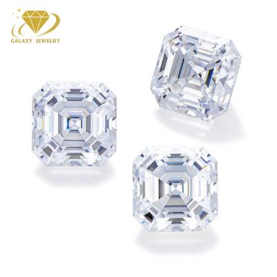 China Color Play or Fire Galaxy Jewelry Wholesale Price Loose Asscher Cut Moissanite Stone DEF White VVS Moissanite Diamonds for sale