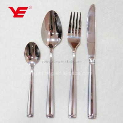 China Sustainable 20pcs 18/10 Stainless Steel Flat Dinnerware With Fork And Spoon For North America Market for sale