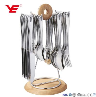 China Sustainable 24pcs Stainless Steel Flatware Hanging Set for sale