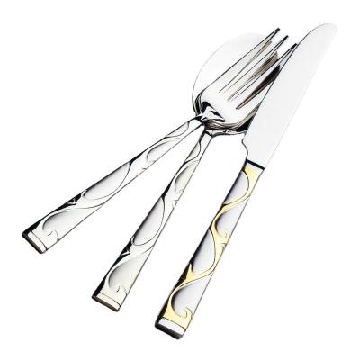 China Viable Composition 24/72pcs Stainless Steel Fork And Spoon Set For Russian Market for sale