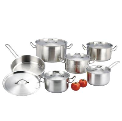 China 12pcs Sustainable Stainless Steel Induction Compatible Cookware Set In Gift Box for sale