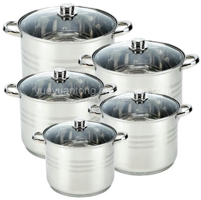 China Large Sustainable Stainless Steel Induction Cooking HIGH POT Set for sale