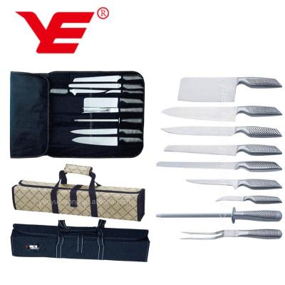 China Sustainable Swiss Kitchen 9pcs Multi Knife Set With Credit Card In Roll Bag for sale