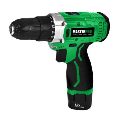 China Pro master hot sales 12v high performance voltage 1-10mm two speed lithium battery cordless drill 10.8 two speed drill for sale