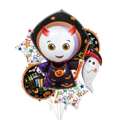 China Gift Toy New Design Cartoon Metallic Balloons Main Party Halloween Bat Pumpkin Movie Aluminum Pumpkin Balloons for sale