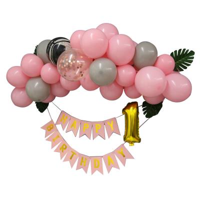 China Arch Themed Garland Stand Latex Balloon and Gray Macaron DIY Balloon Vrise Birthday Party Decoration Rose Kit for sale