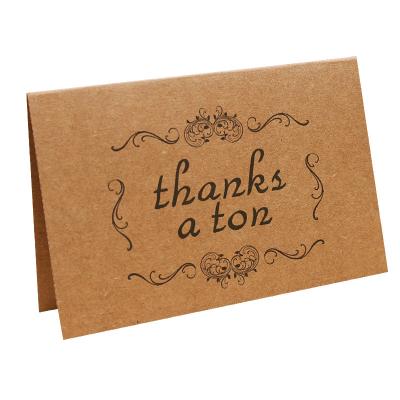 China Europe Wholesale Hot Sale Custom Printing Thank You Greeting Card Brown Matte Lamination Thank You Cards for Party for sale