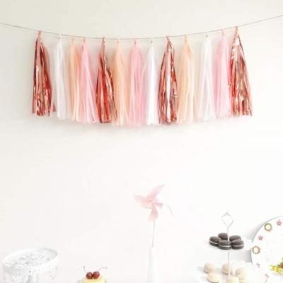 China 20PCS DIY Wedding Kits Tassel Garland Tissue Paper Tassel Banner Shiny Table Decor Tassels Party Decor Supplies for Wedding, Birthday for sale