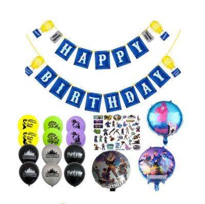 China Vrise Hot Sale Video Game Theme Birthday Party Decoration Latex Balloon Paper Kit for sale