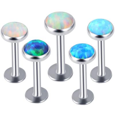 China Trendy fashion G23 titanium lip ring ear stud male lip piercing piercing jewelry opal stone female lip stud for sale