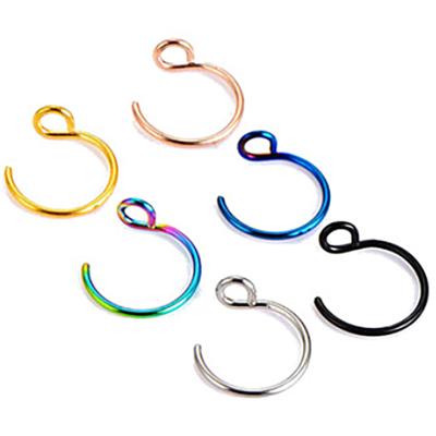 China New Jewelry Design U Shape Nose Ring Stainless Steel Nose Slap Clip On Nose Circle Non Piercing Body Jewelry for sale