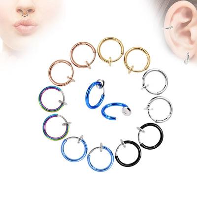 China Cute Non Piercing Belly Ring Nose Ear Clip On Ring Moon Eye Design Belly Cuff Non Piercing Body Jewelry for sale