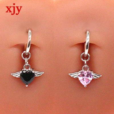 China xjy Heart Belly Ring Nose Ear Non Piercing Clip On Ring Moon Eye Design Belly Cuff Non Piercing Body Jewelry for sale