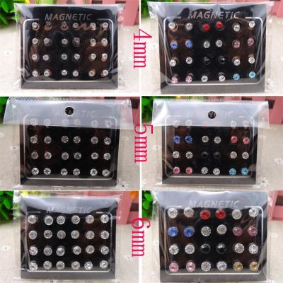 China Jewelry xjy Design New Non Piercing Zircon Stud Earrings Diamond Magnet Earrings Body Jewelry for sale