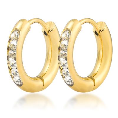 China FASHIONABLE high quality gold plated mini circle earring size earrings stainless steel circle PVD earrings for sale