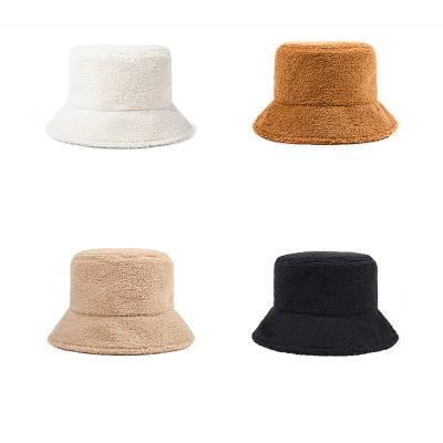 China COMMON Outdoor Fisherman Hat Men's COMMON Outdoor Hat Lambskin Solid Color Sun Visor Winter Woman Hat Plush Warm Basin Gorras for sale