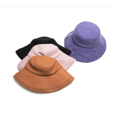 China JOINT Outdoor Warm Vintage Hat Autumn And Winter Fisherman Hat Woolen Blend Big Brim Face Cover Women Basin Men Korean Hat Gorras for sale