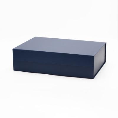 China Navy Blue Recyclable Bulk Ready Shallow Magnetic Closure Rigid Stock A3 Gift Box Wholesale for sale