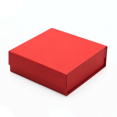 China Red Color Recyclable Custom Ready Square Stock Gift Luxury Paperbox Packaging With Magnetic Lid for sale