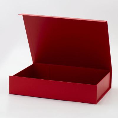 China 25pcs materials stock cheap shallow red magnetic closure a4 box packaging for gifts for sale