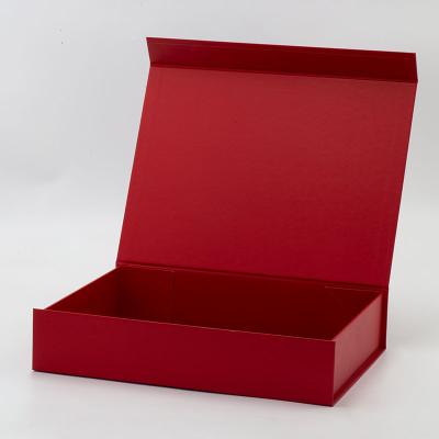 China Recycled Materials Ready Made 25pcs Mailing Red Rigid A4 Cardboard Gift Box Packaging With Magnetic Lid for sale