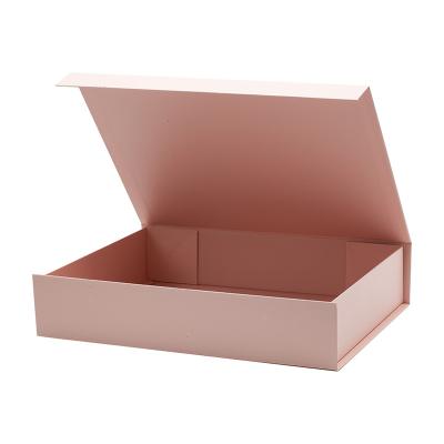 China Recycled Materials Bulk Custom Pink Folding Magnet Lid Basket Filler Insert Cardboard Giftbox Packaging for sale