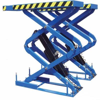 China Pneumatic Unlocking Garage High Rise Scissor Car Lift Rise Time 50s for sale