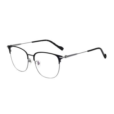 China Popular Blue Light Anti Computer Glasses Ultra Light Semi Titanium Glasses Frame Optical Eyewear for sale