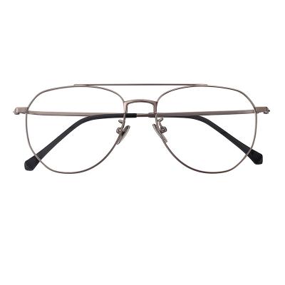 China Popular Men's Optical Frame 2021 Silver Gray Metal Glasses Eyeglasses Frames Manufacturers for sale