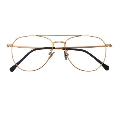 China Customizable Latest Popular Mens High Quality Gold Round Metal Glass Frames for sale