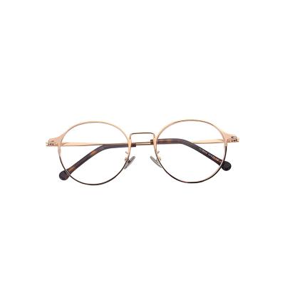 China Popular Custom Personality Gold Round Frame Mens Womens Metal Glasses Eye Glass Frames for sale