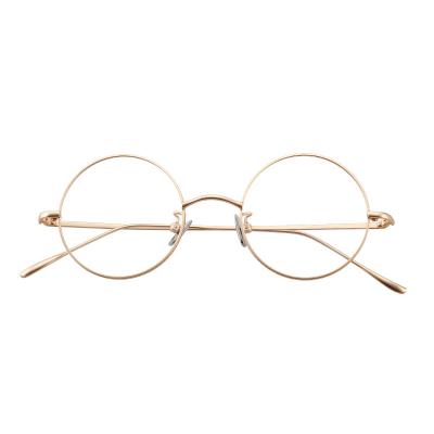 China Popular Oversized Clear Vintage Eyewear Metal Glasses Frames Round Circle Eyeglass Optical Frame for sale