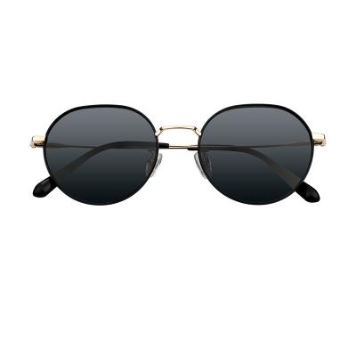 China Fashion Sunglasses 2021 Latest Brand Fashion Metal Round Hot Black Sunglasses for sale