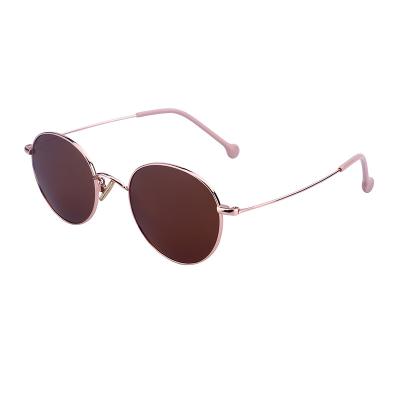 China Rose Gold Luxury Women's Round Frame Men's Fashion Sunglasses Vintage Metal Sunglasses for sale