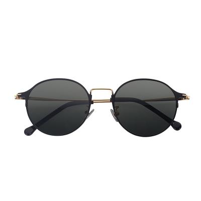 China Popular Fashion Sellers Custom Anti UV WomenBlack Mens Mixed Gold Round Metal Sunglasses for sale