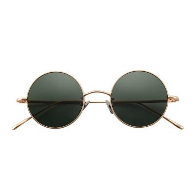 China Retro Fashion Sunglasses Style Metal Punk Sun Glasses Round Frame Women Classic Men Metal Rimless Sunglasses for sale