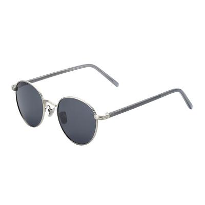 China Custom Silver Metal Sunglasses Gray Lens Sunglasses Manufacturer Fashion Sunglasses Frame Circle Round Sunglass for sale