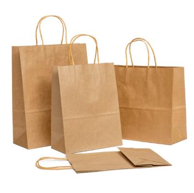 China Customized Printing ECO Recyclable Take Away Kraft Paper Shopping Bag for sale