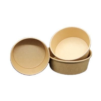 China 2021 New Arrival Disposable Wrapping Paper Food Wrapping Paper Bowl Salad Wrapper With Paper Lid for sale