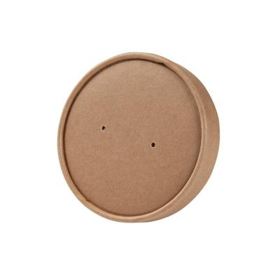 China Handmade Disposable 96mm 115mm Kraft Paper Lid For Soup Bowl for sale