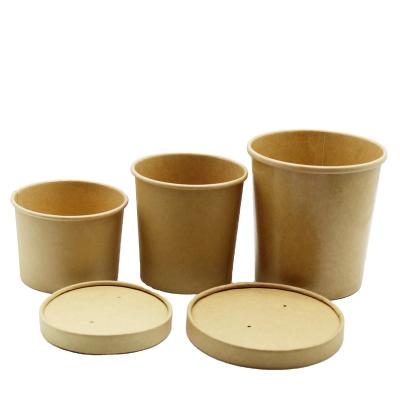 China Recycled Materials Soup Containers Disposable Ice Cream Cups with Microwavable Lids and Freezer-Safe Food Storage and Take Out Supplies for sale