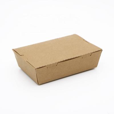 China Hot-sale Disposable Kraft Paper Takeaway Food Disposable Container for sale