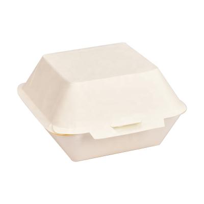 China Disposable Custom Greaseproof Foldable Paper Fast Food Hamburger Packaging Box for sale