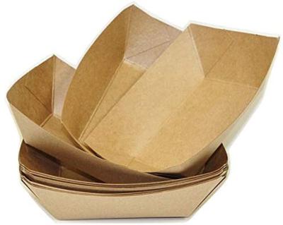 China Brown Disposable Premium Disposable Food Serving Paper Tray for sale