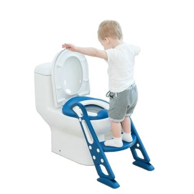 China Separate Toilet Stable and Kids Plastic Non-Slip Folding Toddler Potty Child Potty Training Toilet Trainer Seat with Handle and Ladder for sale