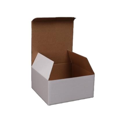 China Recycled Materials Factory Direct Sales Fashion Single Cardboard Shipping Box White Square Paper Packaging Box for sale