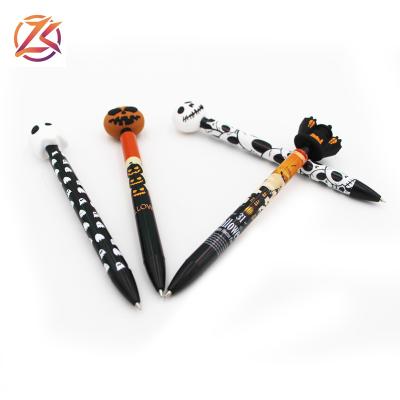 China office & School Pen New Style Halloween Gift Skeleton Ball Pen Pumpkin Ball Pen Plastic Skeleton Ballpoint Pen for sale