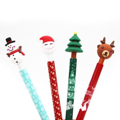 China office & School Pen Snowman Santa Claus Christmas Tree Design Tip Ball Pen Christmas Gifts for Kids Children for sale